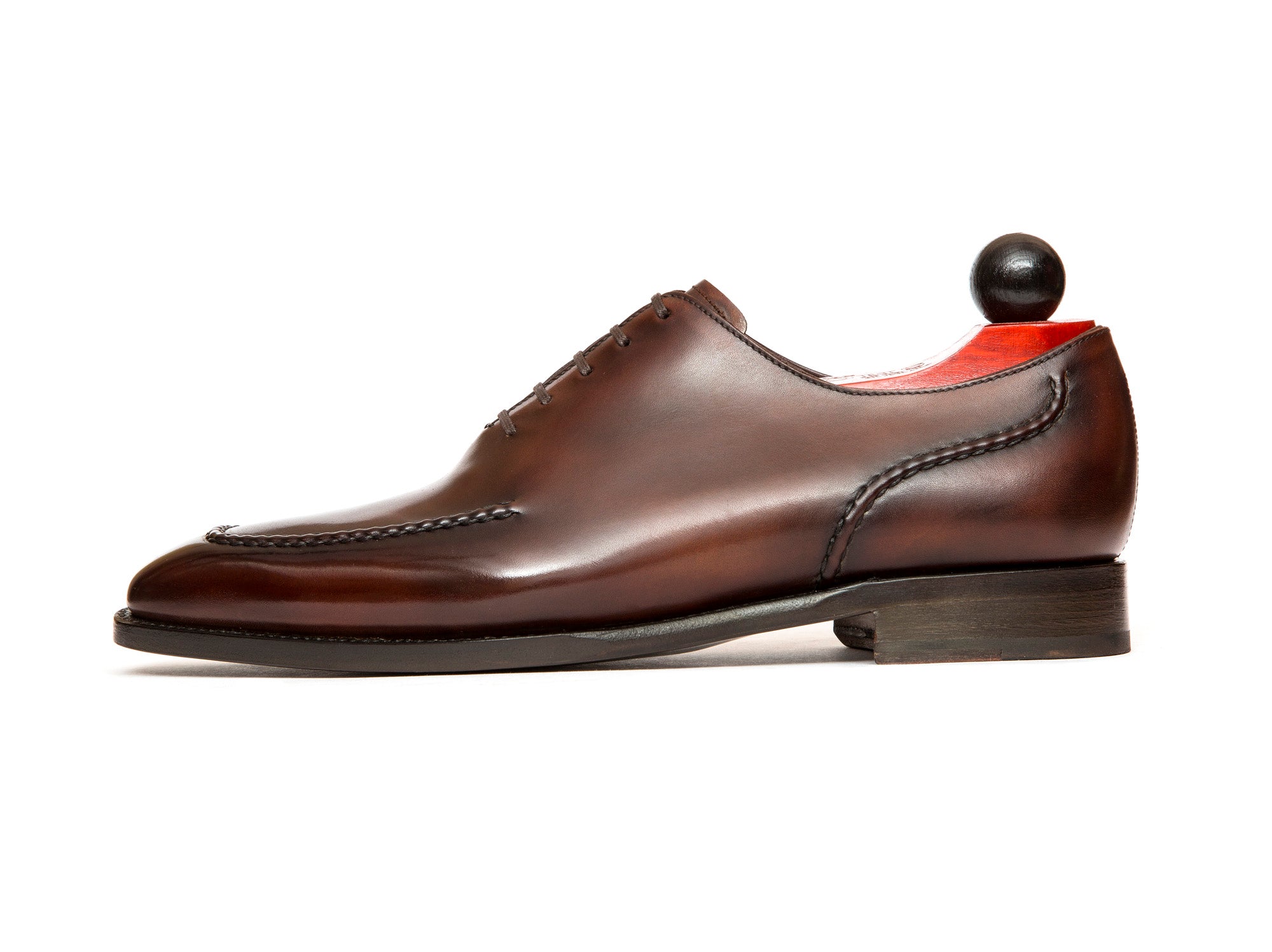 Whittier - MTO - Shaded Brown Calf - LPB Last - Single Leather Sole-Made To Order Wholecut Hand Stitched Oxfords-J.FitzPatrick Footwear