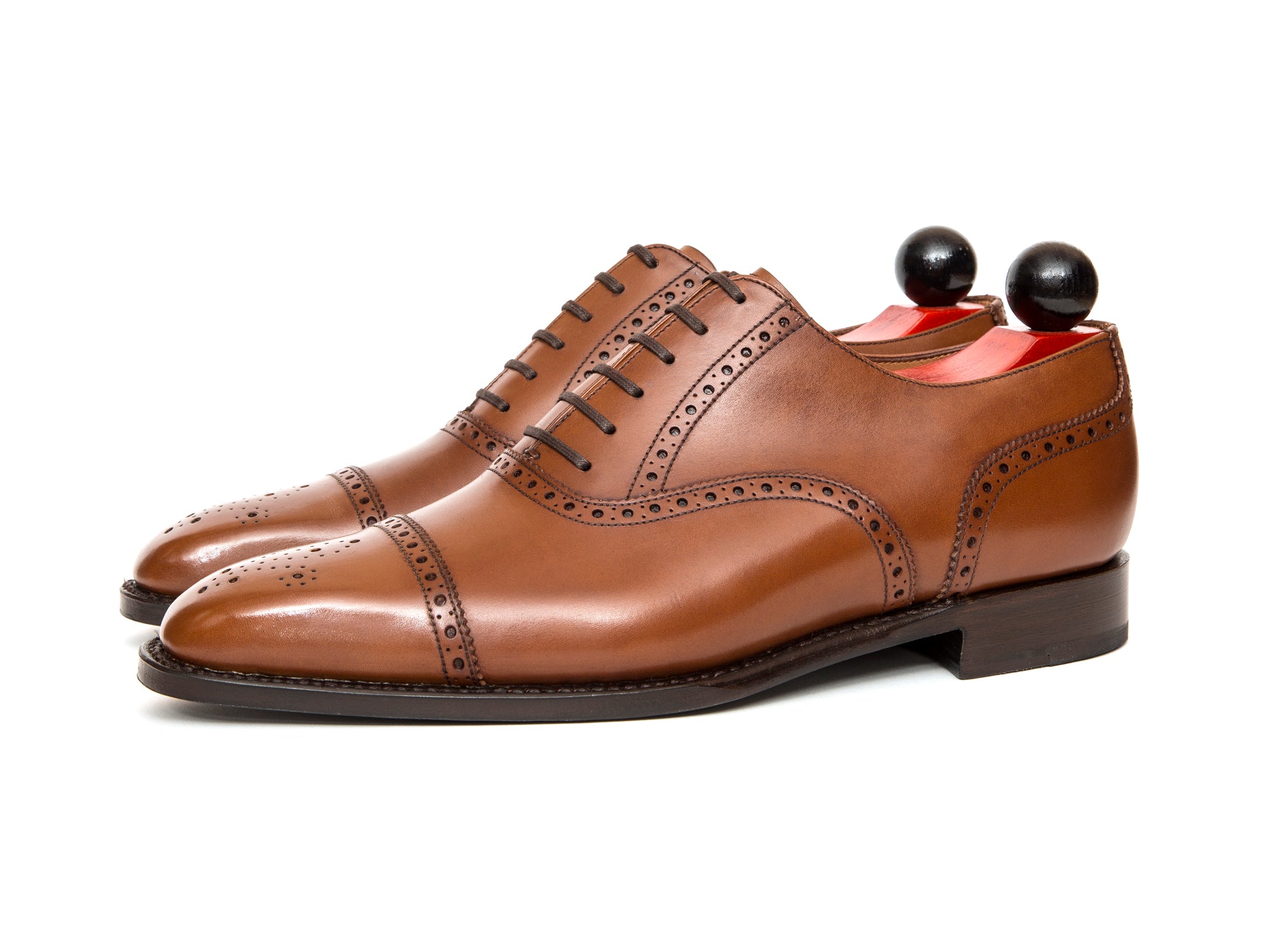 Windermere - MTO - Caramel Calf - MGF Last - Single Leather Sole-Made To Order Captoe Cap Toe Medallion Brogue Oxfords-J.FitzPatrick Footwear