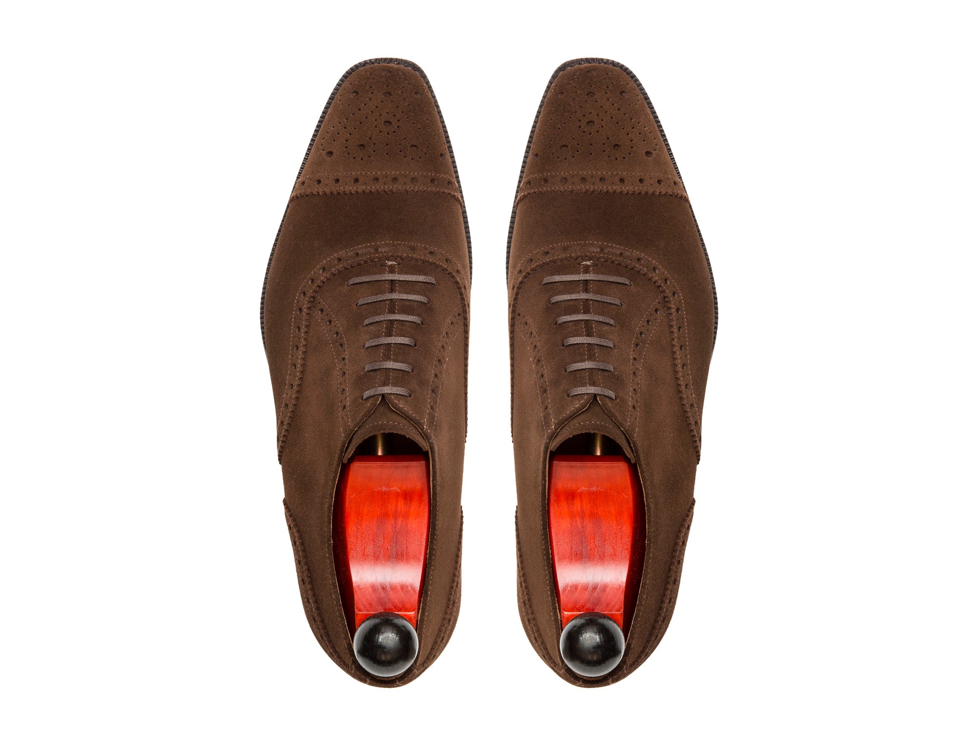 Windermere - MTO - Dark Brown Suede - LPB Last - Single Leather Sole-Made To Order Captoe Cap Toe Medallion Brogue Oxfords-J.FitzPatrick Footwear