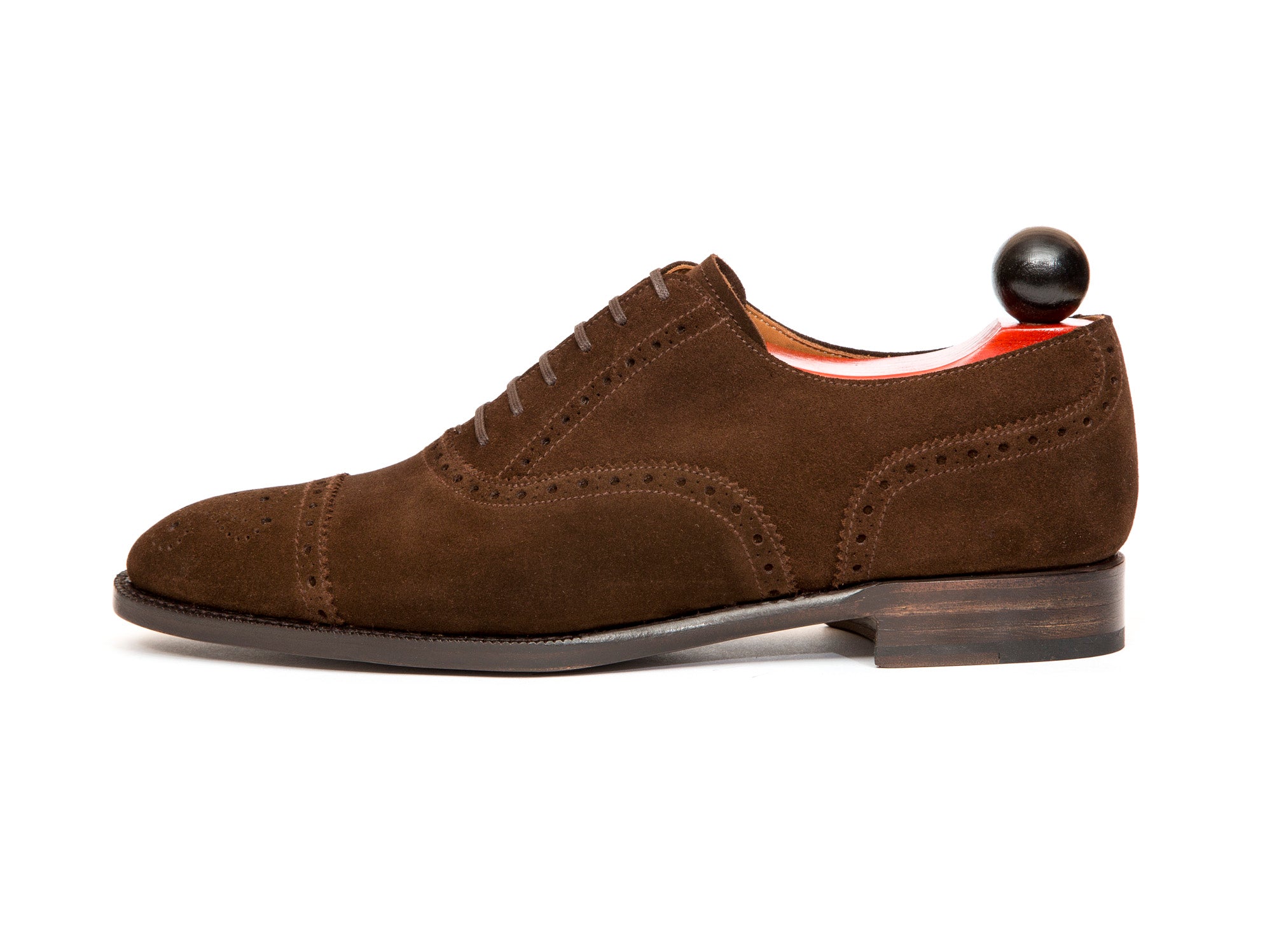 Windermere - MTO - Dark Brown Suede - LPB Last - Single Leather Sole-Made To Order Captoe Cap Toe Medallion Brogue Oxfords-J.FitzPatrick Footwear