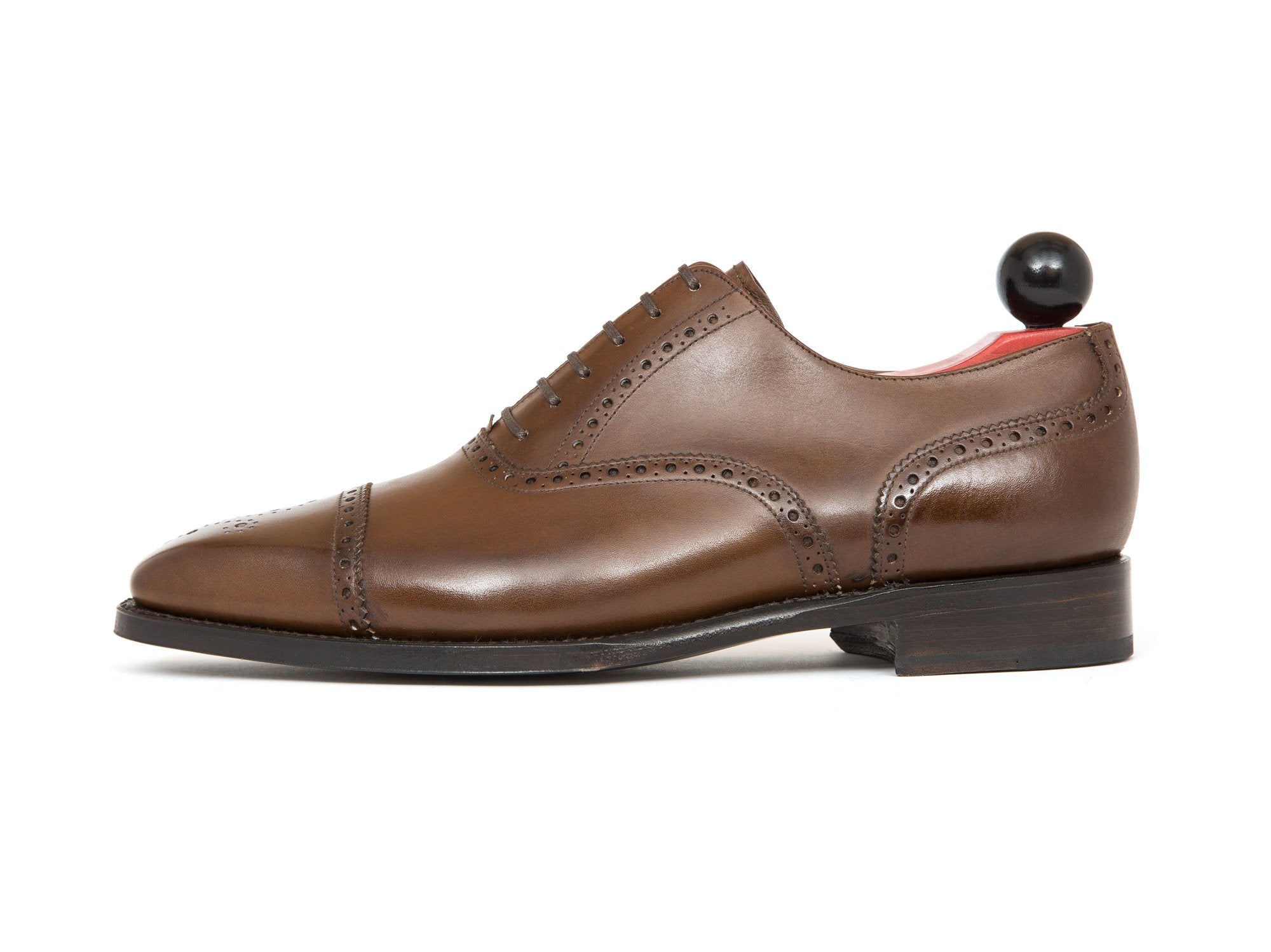 Windermere - MTO - Mocha Calf - MGF Last - Single Leather Sole-Made To Order Captoe Cap Toe Medallion Brogue Oxfords-J.FitzPatrick Footwear