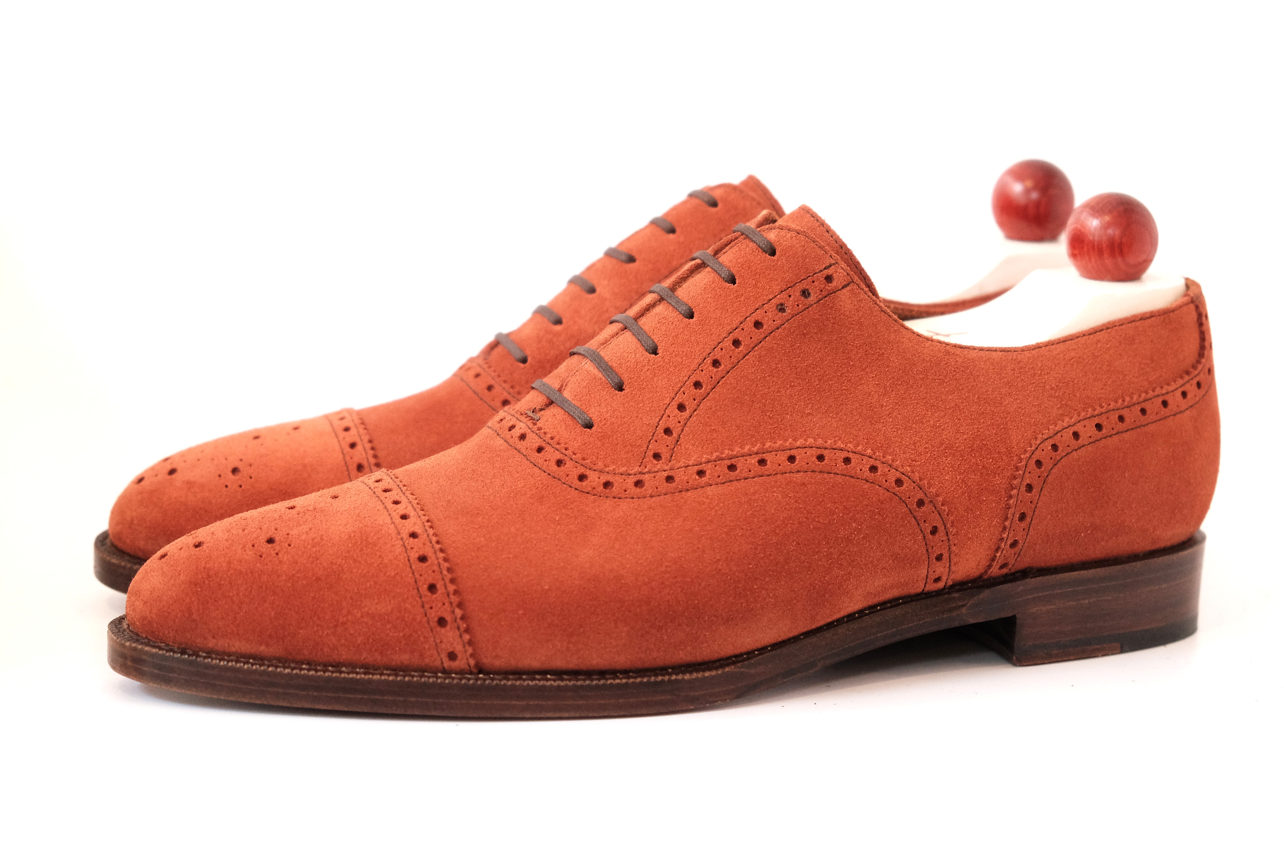 Windermere - MTO - Rust Suede - TMG Last - Double Leather Sole-Made To Order Captoe Cap Toe Medallion Brogue Oxfords-J.FitzPatrick Footwear