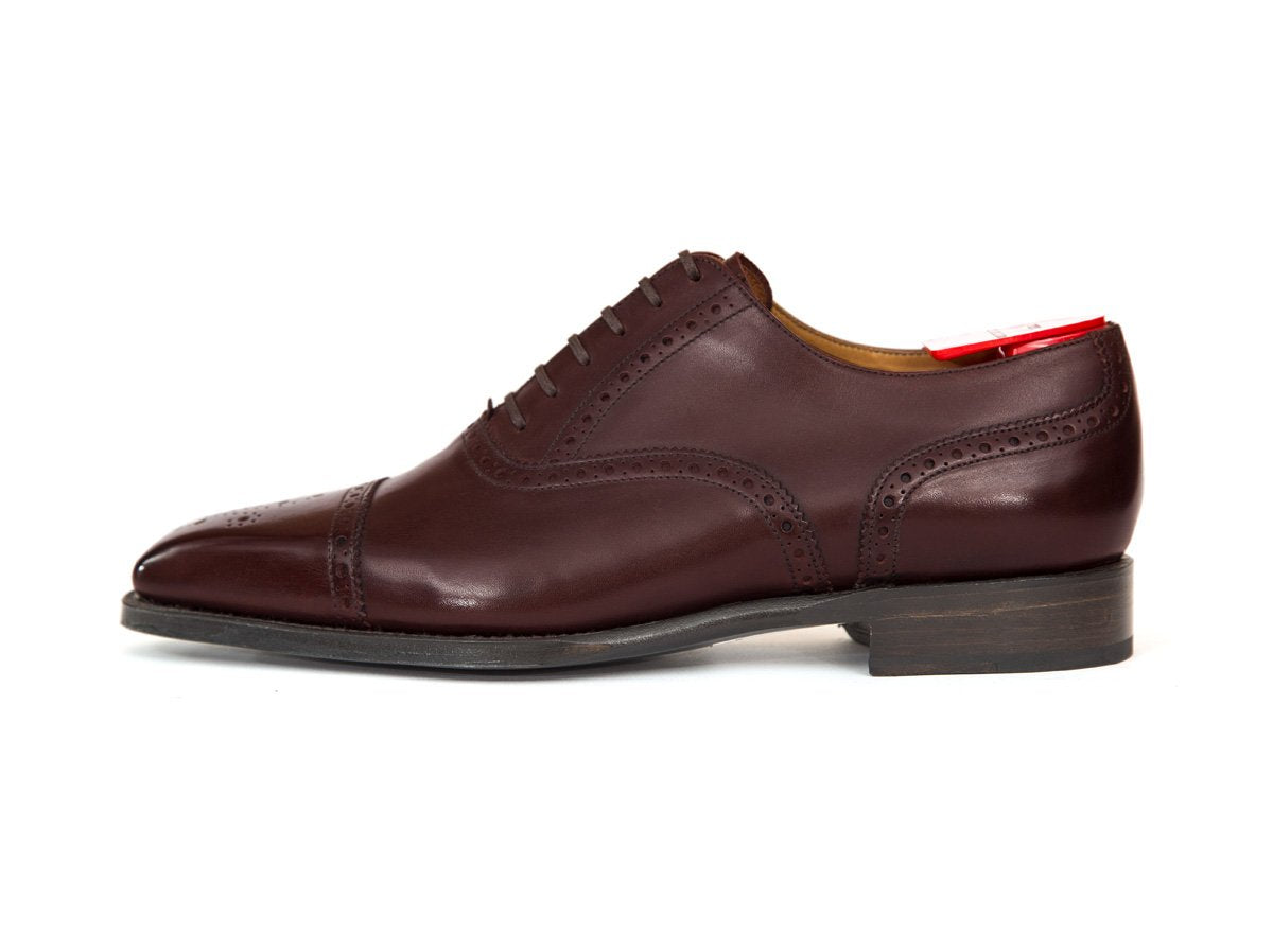 Windermere - MTO - Shaded Merlot Calf - MGF Last - Single Leather Sole-Made To Order Captoe Cap Toe Medallion Brogue Oxfords-J.FitzPatrick Footwear