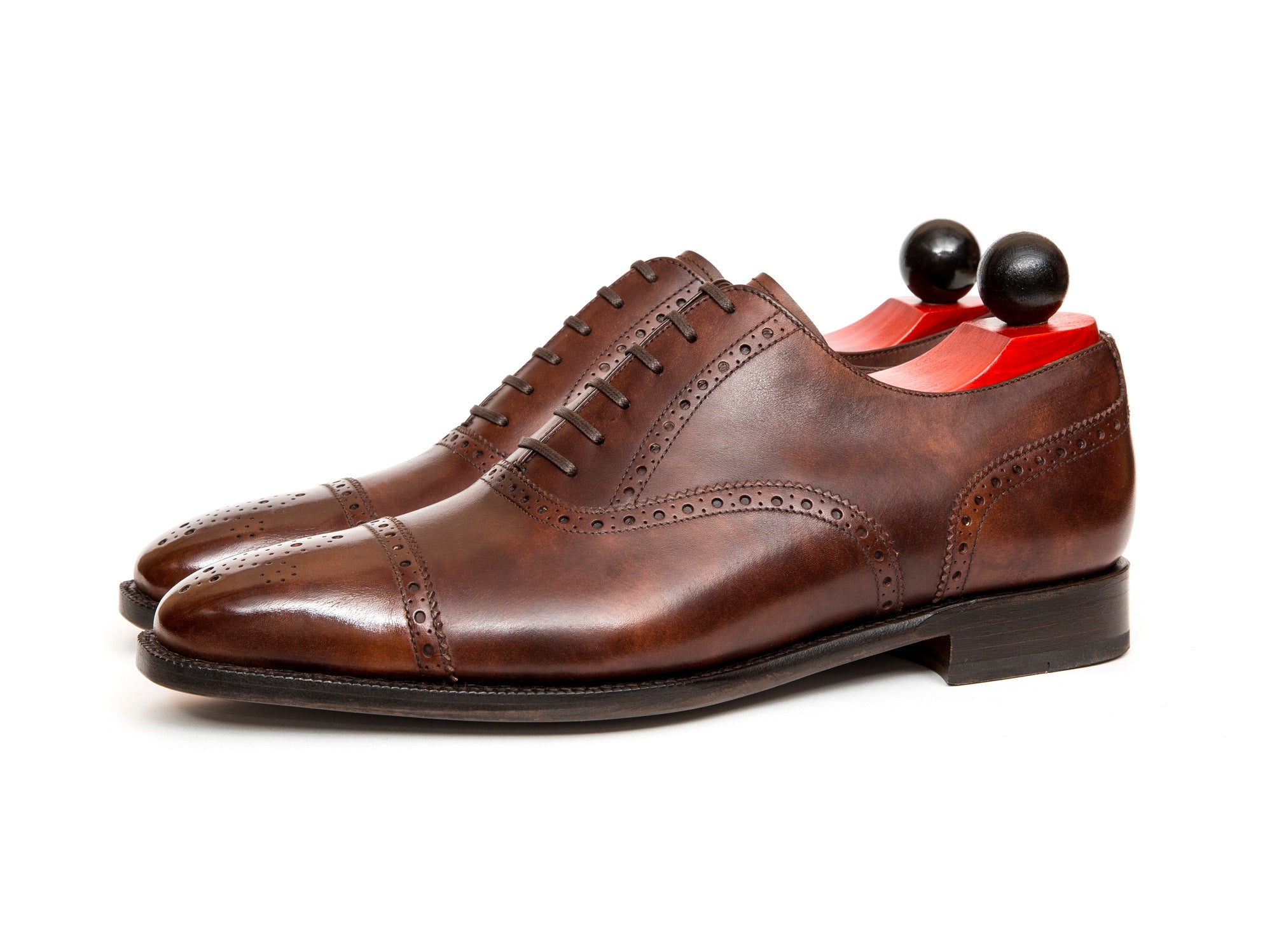 Windermere - MTO - Walnut Museum - MGF Last - Single Leather Sole-Made To Order Captoe Cap Toe Medallion Brogue Oxfords-J.FitzPatrick Footwear