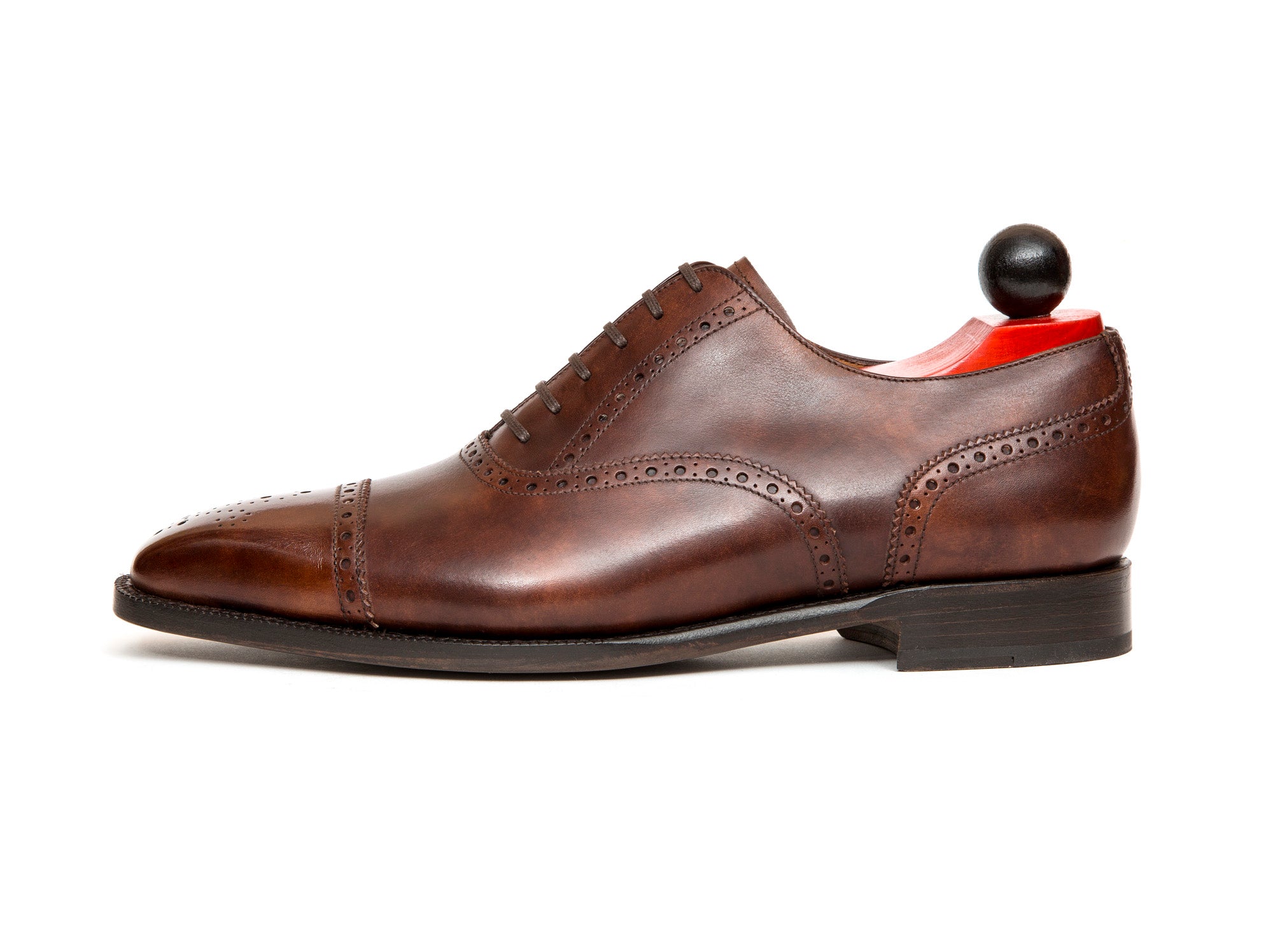 Windermere - MTO - Walnut Museum - MGF Last - Single Leather Sole-Made To Order Captoe Cap Toe Medallion Brogue Oxfords-J.FitzPatrick Footwear