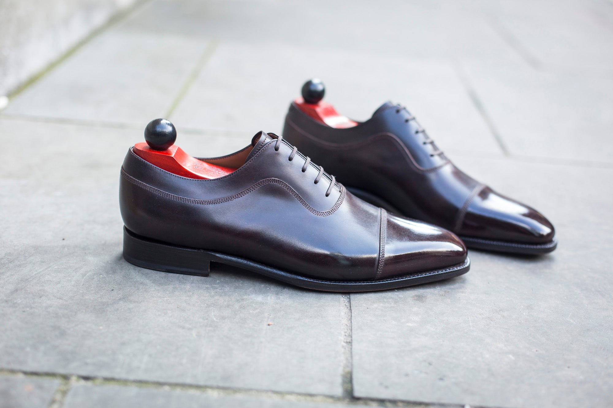 Woodway - MTO - Dark Brown Museum Calf - LPB Last - Single Leather Sole-Made To Order Captoe Plain Cap Toe Adelaide Oxfords-J.FitzPatrick Footwear