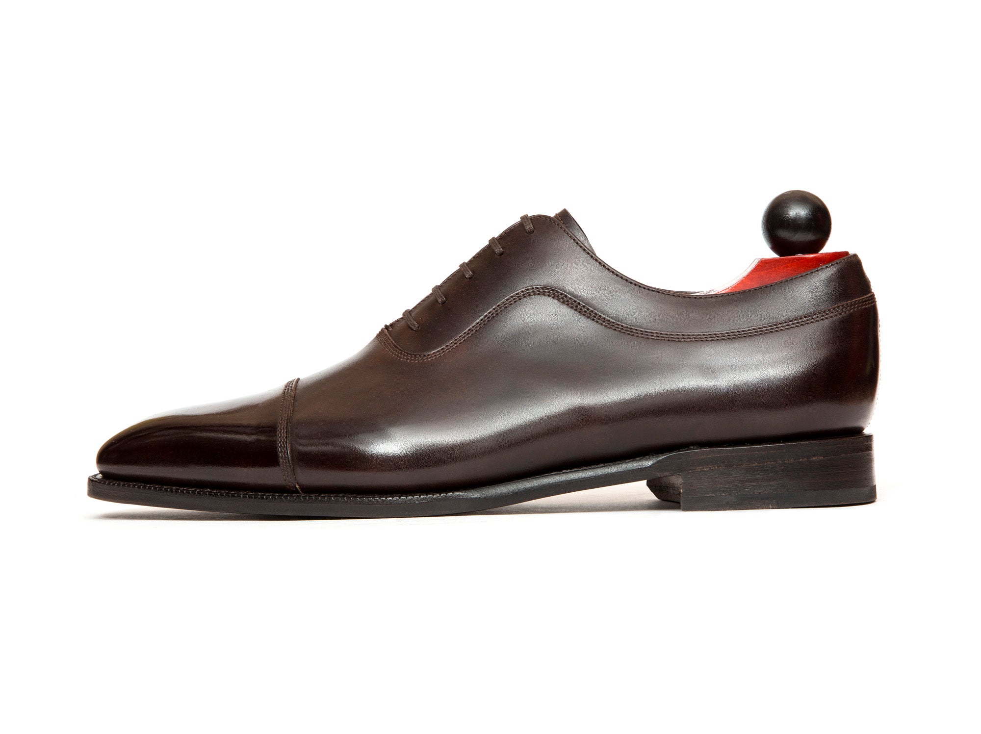 Woodway - MTO - Dark Brown Museum Calf - LPB Last - Single Leather Sole-Made To Order Captoe Plain Cap Toe Adelaide Oxfords-J.FitzPatrick Footwear